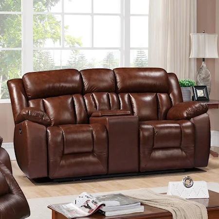 Casual Power Console Loveseat with Power Headrest